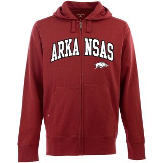 Antigua Mens Arkansas Razorbacks Full Zip Hooded Applique Sweatshirt   Size: