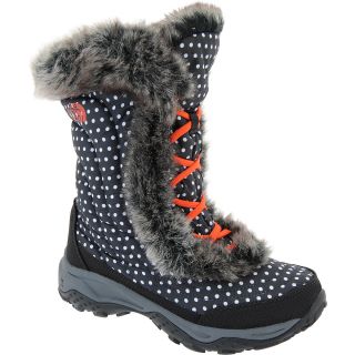 THE NORTH FACE Girls Nuptse Faux Fur II Winter Boots   Size 7, Black/polka Dot