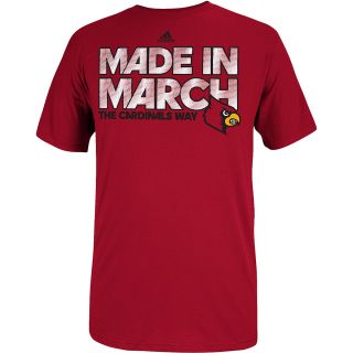 adidas Mens Louisville Cardinals Made In March Short Sleeve T Shirt   Size: