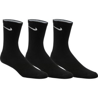 NIKE Boys Crew Socks   3 Pack   Size: 3 5, Black/white