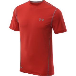 UNDER ARMOUR Mens HeatGear Sonic Fitted Short Sleeve Top   Size: Xl, Red/steel