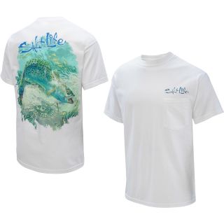 SALT LIFE Mens Trout Attack Short Sleeve T Shirt   Size: Small, White