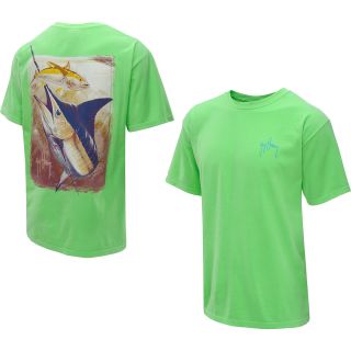 GUY HARVEY Mens Dusk Short Sleeve T Shirt   Size: Small, Neon Lime