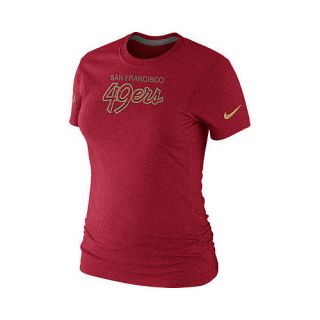 NIKE Womens San Francisco 49ers Script Tri Blend T Shirt   Size XS/Extra