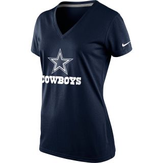 NIKE Womens Dallas Cowboys Everyday Legend V Neck T Shirt   Size: Small, Navy