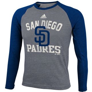adidas Youth San Diego Padres Heathered Raglan Long Sleeve T Shirt   Size: