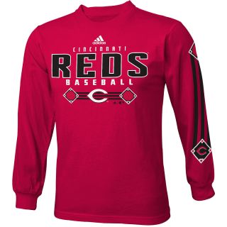 adidas Youth Cincinnati Reds Designation Long Sleeve T Shirt   Size: Xl, Red