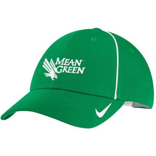 NIKE Mens North Texas Mean Green Sideline Coaches Adjustable Cap, Green/white