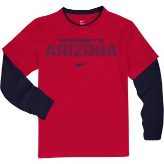 NIKE Youth Arizona Wildcats Dri FIT 2 Fer Long Sleeve T Shirt   Size: Large, Red