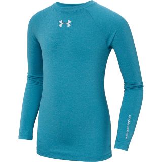 UNDER ARMOUR Girls Evo ColdGear Fitted Crew Long Sleeve T Shirt   Size