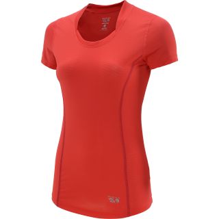 MOUNTAIN HARDWEAR Womens Wicked Lite Short Sleeve T Shirt   Size Small, Red
