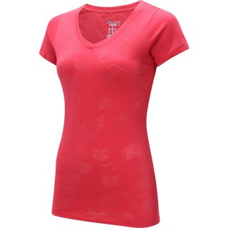 CHAMPION Womens Burnout Short Sleeve T Shirt   Size: Medium, Fiery Red