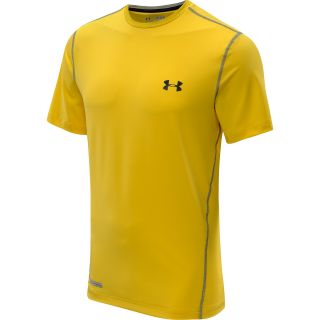 UNDER ARMOUR Mens HeatGear Sonic Fitted Short Sleeve Top   Size: Xl, Taxi/black