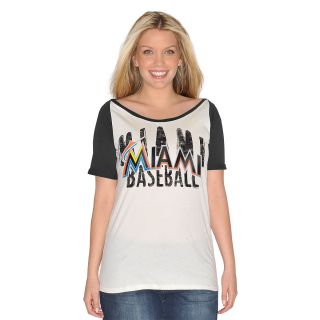 G III Womens Miami Marlins Dinger Short Sleeve T Shirt   Size: Medium