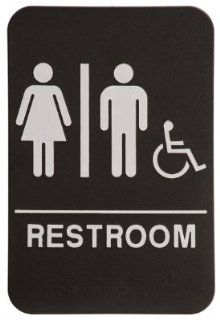Unisex Restroom Sign Black/White   ADA Compliant 