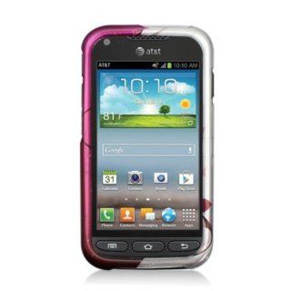 Aimo Wireless SAMI547PCIMT064 Hard Snap On Image Case for Samsung Galaxy Rugby Pro i547   Retail Packaging   Hot Pink/Flowers and Butterfly: Cell Phones & Accessories