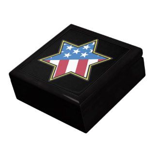 Star of David USA Flag  Large Trinket Boxes