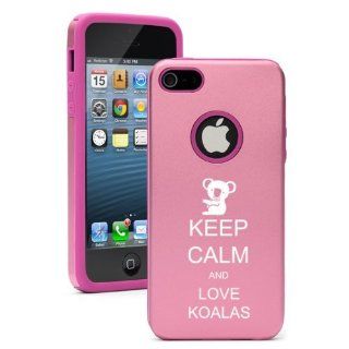 Apple iPhone 5 5S Pink 5D4424 Aluminum & Silicone Case Cover Keep Calm and Love Koalas: Cell Phones & Accessories