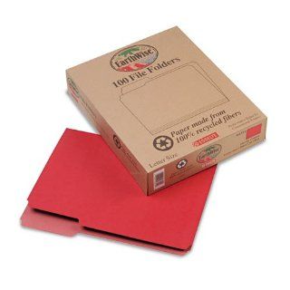 Pendaflexamp;reg; Earthwiseamp;reg;   Recycled File Folders, 1/3 Cut Top Tab, Letter, Red, 100/Box   Sold As 1 Box   A colorful and conscientious choice, 100% recycled folders. : Office Products