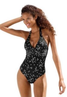 Hot! Push Up Triangle Swimsuit Designed by marie claire! Beautiful Dekollete!, one pieces (VBUSA0 477645 f2793) Color: Black White Print, size   6 (S) Cup C at  Womens Clothing store