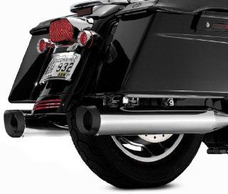 1995 Harley Davidson FLHR Road King Crusher Slip Ons with Slip Stream Tip   Chrome with Black Tip, Manufacturer: Kuryakyn, CRUSHER MUFFLERS SLIP STRM BLK: Automotive