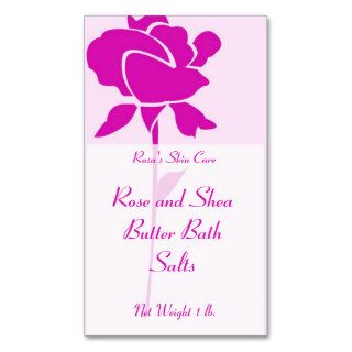 Custom Bath Body Care Product Tag   Pink Rose Business Card Template