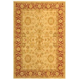 Safavieh AN551A 9 Feet 6 Inch by 13 Feet 6 Inch Anatolia Collection Handmade Hand Spun Wool Area Rug, Ivory and Red  