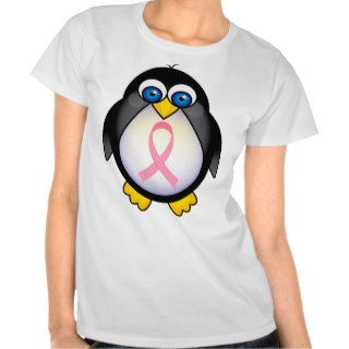 Breast Cancer Pink Ribbon Penguin Gift Tshirt