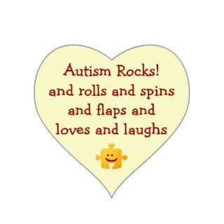 Autism Rocks Heart Sticker