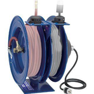 Coxreels C L350L 5012L X Dual Purpose Electric/Air Spring Rewind Reels: 50' 3/8" I.D. hose capacity, less hose, 300 PSI; Less cord & accessory, 50' cord capacity, 12 AWG: Air Tool Hose Reels: Industrial & Scientific