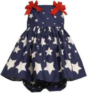 Gerson & Gerson Baby Girls Newborn Star Print Sundress, Blue, 6 9 Months: Infant And Toddler Dresses: Clothing