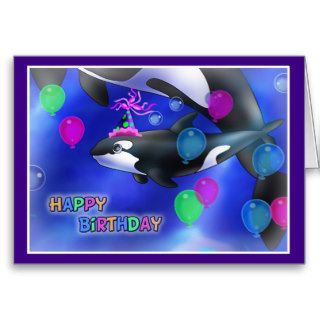 Happy Birthday Fish style 010 Greeting Cards