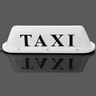 White Waterproof LED Lamp Taxi Cab Car Roof Top Sign Illuminated Light Magnetic Base   Automotive General Purpose Light Bulbs  
