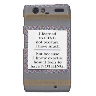GIFT Positive Wisdom   Encourage giving for causes Droid RAZR Cases