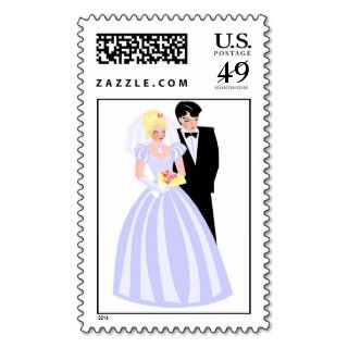 Bride And Groom Wedding Invitation Postage Stamps