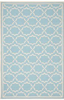 Safavieh Dhurrie Collection DHU545B 4 Handmade Wool Area Rug, 4 by 6 Feet, Light Blue/Ivory  