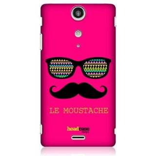  Head Case Designs Pink Le Moustaches Hard Back Case Cover For Sony Xperia TX LT29i: Cell Phones & Accessories