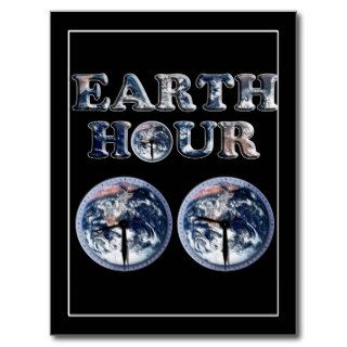 Earth Hour    Earth Text w/Clocks 830 930 Postcards