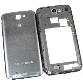 RBC Battery Back Door Cover + Bezel Frame Housing Replacement For Samsung Galaxy Note 2 i317 AT&T   Titanium Gray: Cell Phones & Accessories