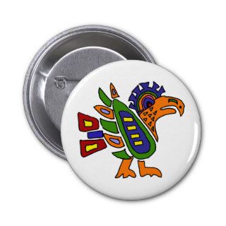 XX  Mexican Style Colorful Eagle Button