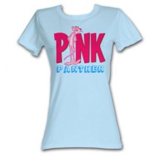 Pink Panther   Womens Pink Panther T Shirt In Light Blue, Size: Small, Color: Light Blue: Novelty T Shirts: Clothing