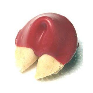 100 Red Chocolate Dipped Wedding Fortune Cookies Individually Wrapped : Grocery & Gourmet Food