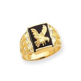 14k Mens Onyx Eagle Ring   Size 9   JewelryWeb Jewelry