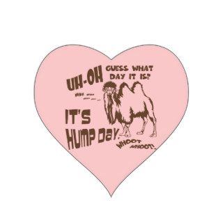 Hump Day Wednesday Funny Camel Heart Stickers