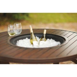 Home Decorators Collection Abbot Woodgrain Outdoor Patio Coffee Table with Fire Pit/Ice Bucket DISCONTINUED 1471610890