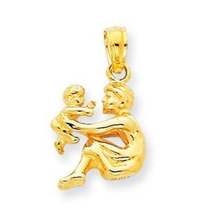 14k Gold Mother & Child Pendant: Jewelry