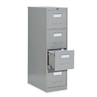 Global Total Office 2600 Plus 26.5"D Letter Size 4 Drawer Vertical Metal File Storage Cabinet   Light Grey: Home Improvement