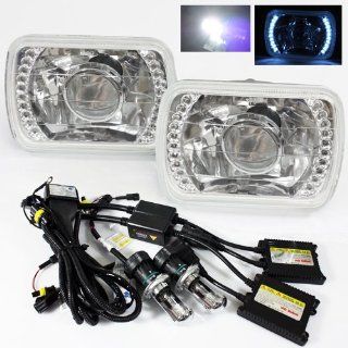 6000K Pure White Bi Xenon Slim HID/7X6 H6014/H6052/H6054 White LED Projector Headlights: Automotive