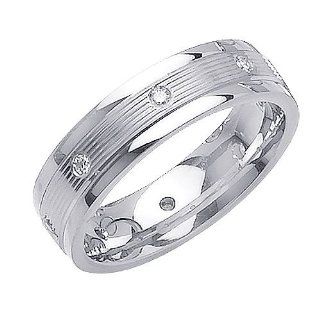 14K Gold 6mm Comfort Fit Contemporary Diamond Band 0.16ctw 1135: Wedding Bands Wholesale: Jewelry