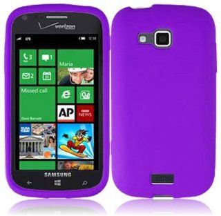 For Samsung ATIV Odyssey i930 Soft Silicone Case Cover Skin Protector Purple + Free Reliable Accessory Pen Gift: Cell Phones & Accessories